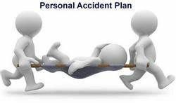 Graphic of two figures carrying another on a stretcher with 'Personal Accident Plan' text above.